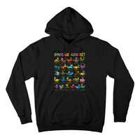 Types Of Dinosaurs Alphabet Az Abc Dino Identification Hoodie