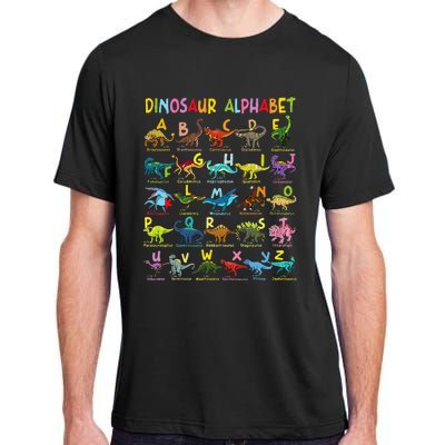 Types Of Dinosaurs Alphabet Az Abc Dino Identification Adult ChromaSoft Performance T-Shirt