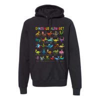 Types Of Dinosaurs Alphabet Az Abc Dino Identification Premium Hoodie