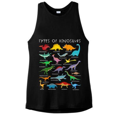 Types Of Dinosaurs Alphabet A-Z ABC Dino Identification Ladies PosiCharge Tri-Blend Wicking Tank