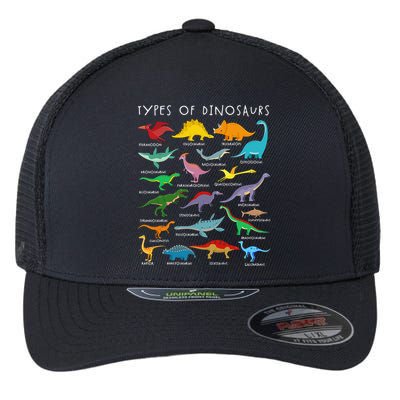Types Of Dinosaurs Alphabet A-Z ABC Dino Identification Flexfit Unipanel Trucker Cap