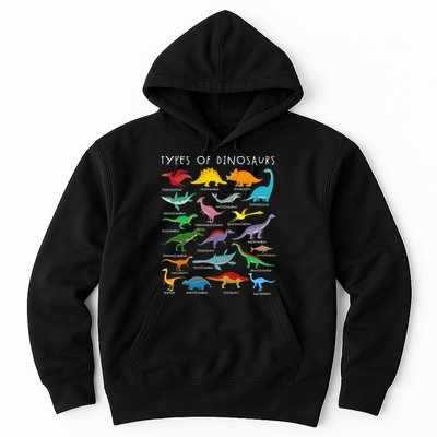 Types Of Dinosaurs Alphabet A-Z ABC Dino Identification Hoodie