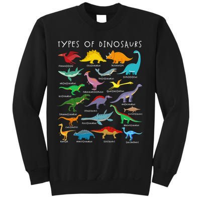 Types Of Dinosaurs Alphabet A-Z ABC Dino Identification Sweatshirt