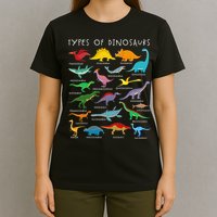 Types Of Dinosaurs Alphabet A-Z ABC Dino Identification T-Shirt