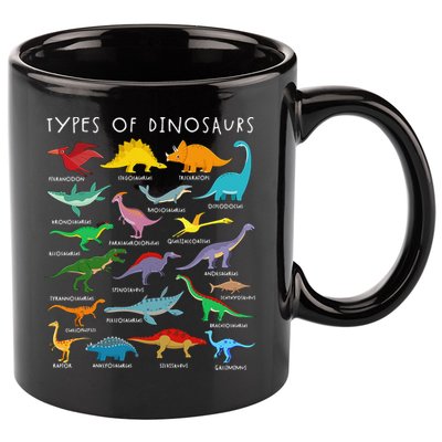 Types Of Dinosaurs Alphabet A-Z ABC Dino Identification 11oz C Handle Ceramic Mug
