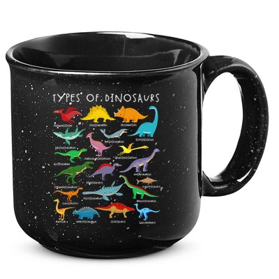 Types Of Dinosaurs Alphabet A-Z ABC Dino Identification 15oz Campfire Ceramic Mug