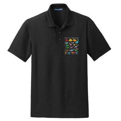 Types Of Dinosaurs Alphabet A-Z ABC Dino Identification Dry Zone Grid Polo