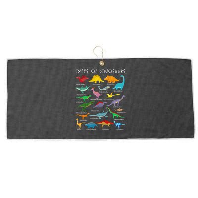 Types Of Dinosaurs Alphabet A-Z ABC Dino Identification Large Microfiber Waffle Golf Towel