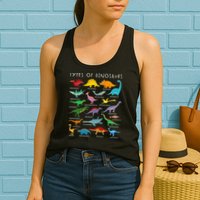 Types Of Dinosaurs Alphabet A-Z ABC Dino Identification Womens Tank Top