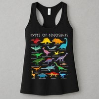 Types Of Dinosaurs Alphabet A-Z ABC Dino Identification Womens Tank Top