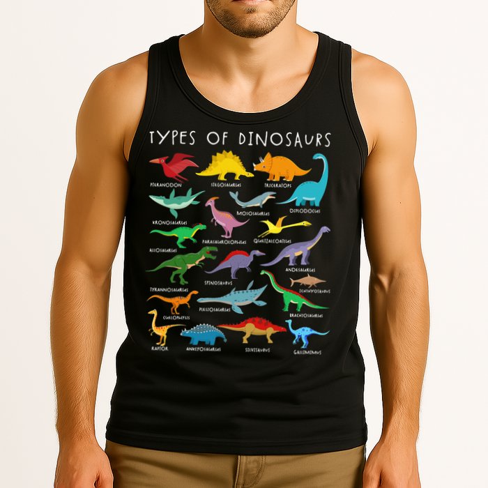 Types Of Dinosaurs Alphabet A-Z ABC Dino Identification Tank Top