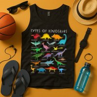 Types Of Dinosaurs Alphabet A-Z ABC Dino Identification Tank Top
