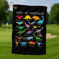 Types Of Dinosaurs Alphabet A-Z ABC Dino Identification Golf Towel