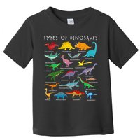 Types Of Dinosaurs Alphabet A-Z ABC Dino Identification Toddler T-Shirt