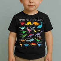 Types Of Dinosaurs Alphabet A-Z ABC Dino Identification Toddler T-Shirt