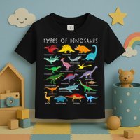 Types Of Dinosaurs Alphabet A-Z ABC Dino Identification Toddler T-Shirt