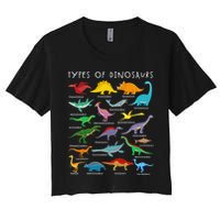 Types Of Dinosaurs Alphabet A-Z ABC Dino Identification Crop Top