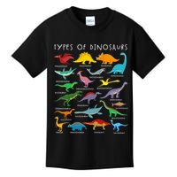 Types Of Dinosaurs Alphabet A-Z ABC Dino Identification Kids T-Shirt