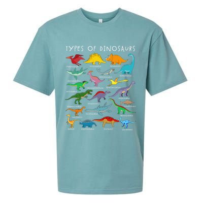 Types Of Dinosaurs Alphabet A-Z ABC Dino Identification Sueded Cloud Jersey T-Shirt