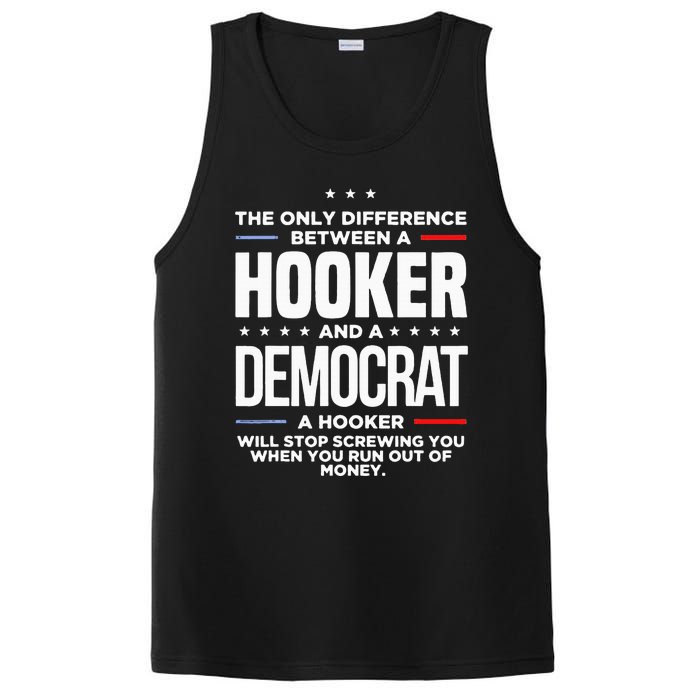 The Only Difference Between A Hooker And A Democrat PosiCharge Competitor Tank