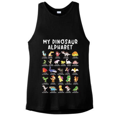 Types Of Dinosaurs Alphabet Dino Identification Ladies PosiCharge Tri-Blend Wicking Tank