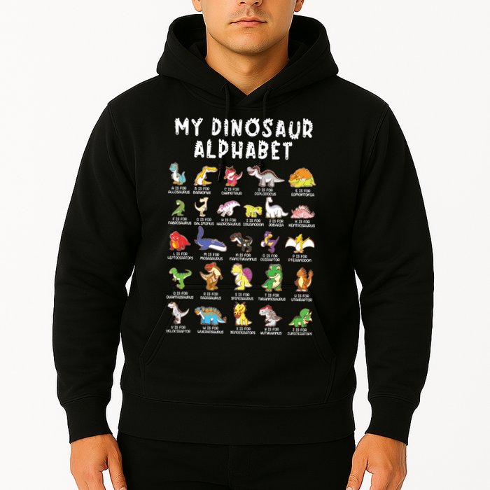 Types Of Dinosaurs Alphabet Dino Identification Hoodie