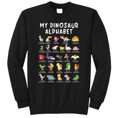 Types Of Dinosaurs Alphabet Dino Identification Sweatshirt