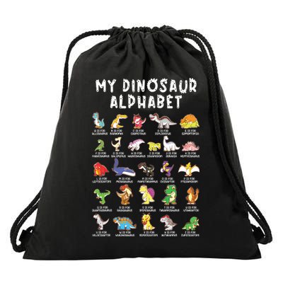 Types Of Dinosaurs Alphabet Dino Identification Drawstring Bag