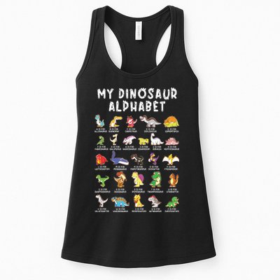 Types Of Dinosaurs Alphabet Dino Identification Womens Tank Top