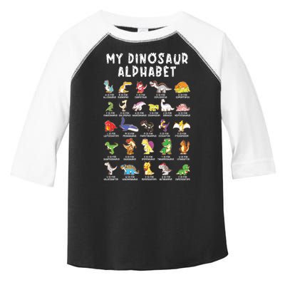 Types Of Dinosaurs Alphabet Dino Identification Toddler Fine Jersey T-Shirt