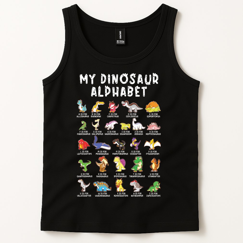 Types Of Dinosaurs Alphabet Dino Identification Tank Top