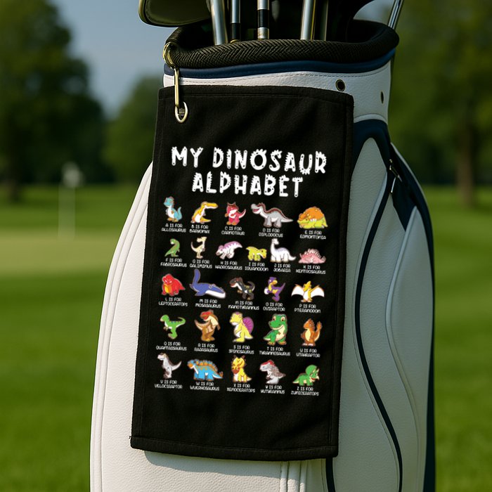 Types Of Dinosaurs Alphabet Dino Identification Golf Towel