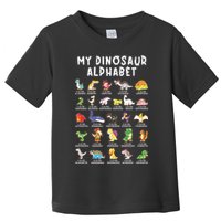 Types Of Dinosaurs Alphabet Dino Identification Toddler T-Shirt