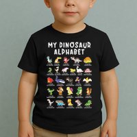 Types Of Dinosaurs Alphabet Dino Identification Toddler T-Shirt