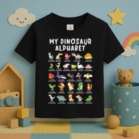 Types Of Dinosaurs Alphabet Dino Identification Toddler T-Shirt