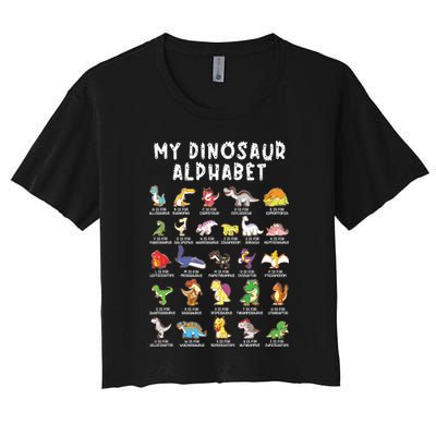 Types Of Dinosaurs Alphabet Dino Identification Crop Top