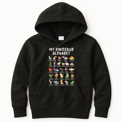 Types Of Dinosaurs Alphabet Dino Identification Kids Hoodie
