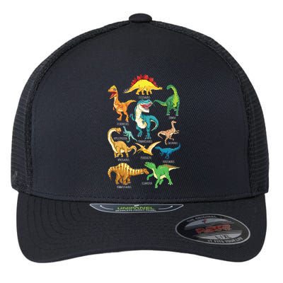 Types Of Dinosaurs Graphics Dino Identification Flexfit Unipanel Trucker Cap