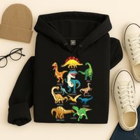 Types Of Dinosaurs Graphics Dino Identification Hoodie