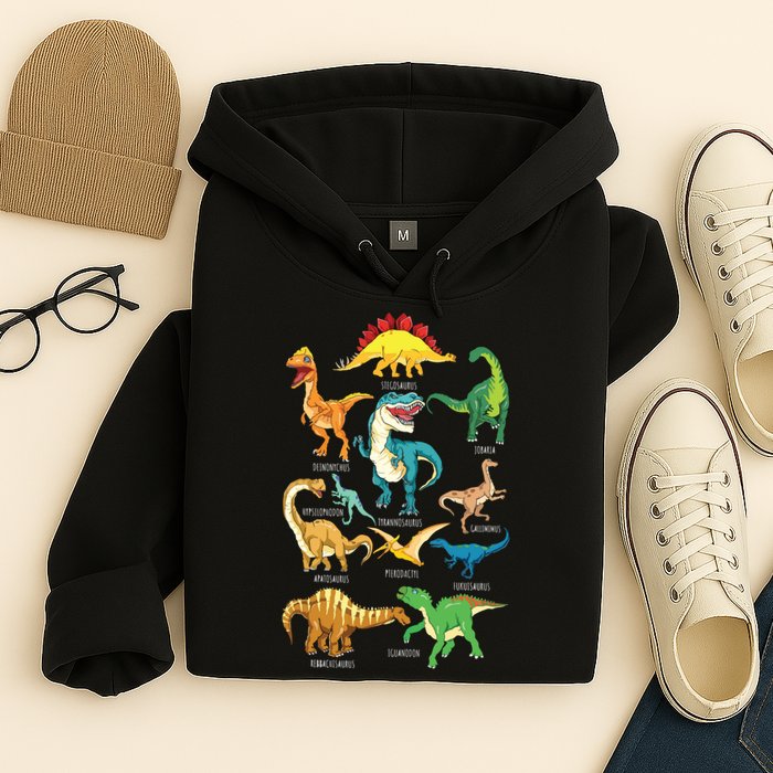 Types Of Dinosaurs Graphics Dino Identification Hoodie