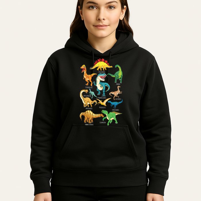 Types Of Dinosaurs Graphics Dino Identification Hoodie