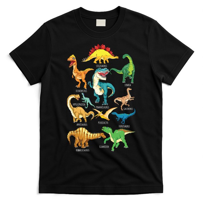 Types Of Dinosaurs Graphics Dino Identification T-Shirt