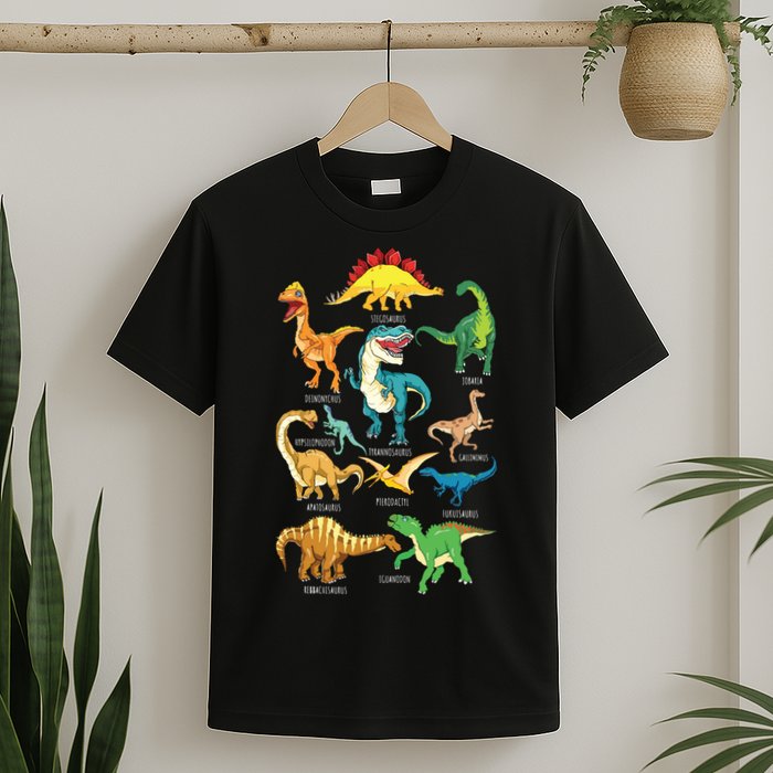 Types Of Dinosaurs Graphics Dino Identification T-Shirt