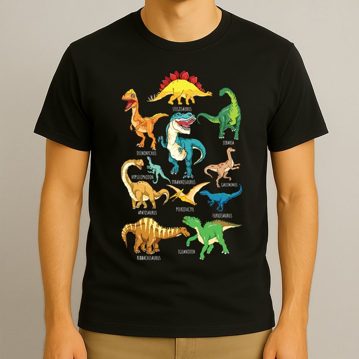 Types Of Dinosaurs Graphics Dino Identification T-Shirt