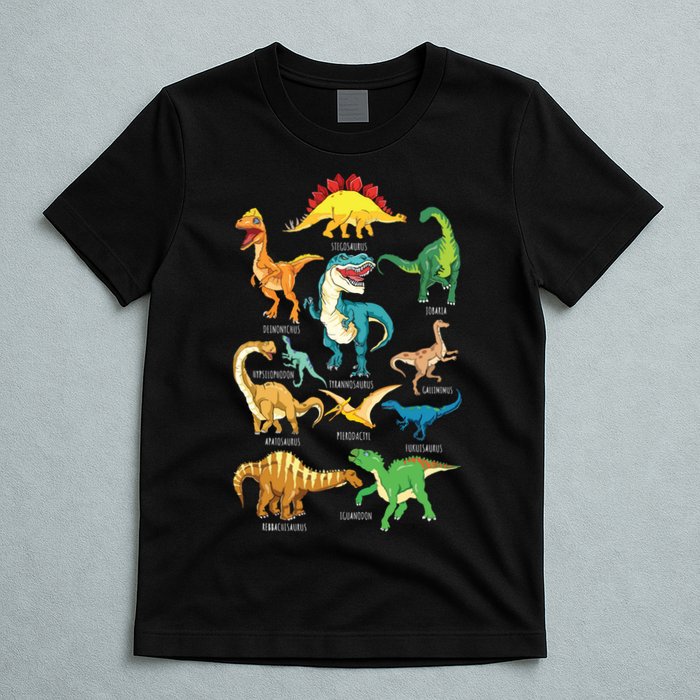Types Of Dinosaurs Graphics Dino Identification T-Shirt