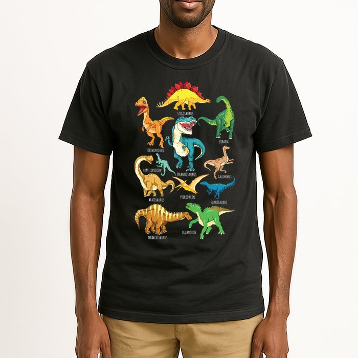 Types Of Dinosaurs Graphics Dino Identification Tall T-Shirt