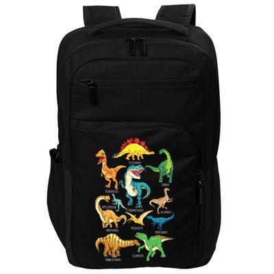 Types Of Dinosaurs Graphics Dino Identification Impact Tech Backpack