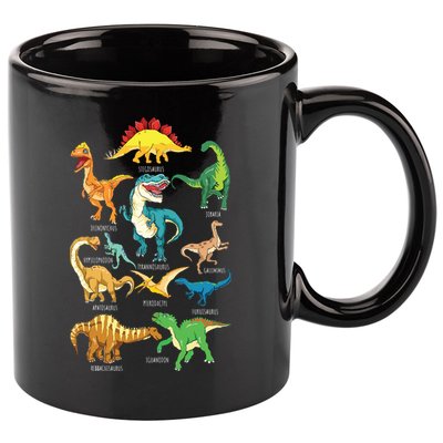 Types Of Dinosaurs Graphics Dino Identification 11oz C Handle Ceramic Mug