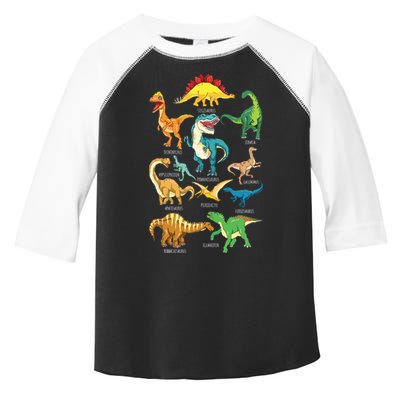 Types Of Dinosaurs Graphics Dino Identification Toddler Fine Jersey T-Shirt