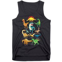 Types Of Dinosaurs Graphics Dino Identification Tank Top